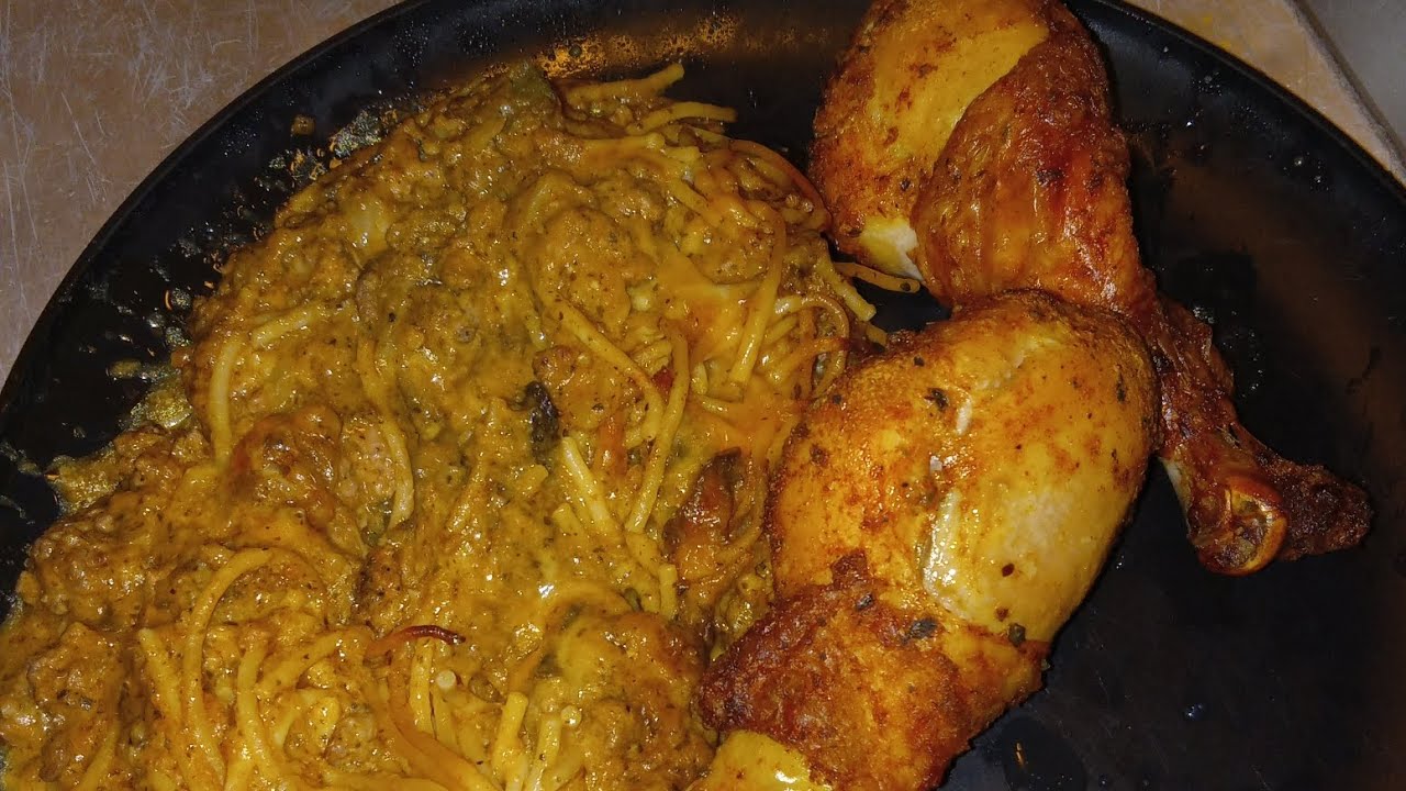 Air Fried Chicken Legs & Meat Spaghetti 🍝 (My Way) #ChickpeaSpaghettiPasta #BanzaPasta
