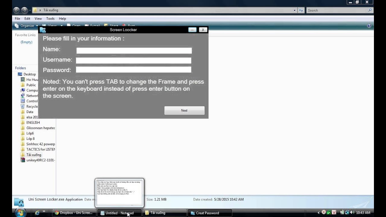 Hướng dẫn sử dụng phần mềm UniScreen Locker