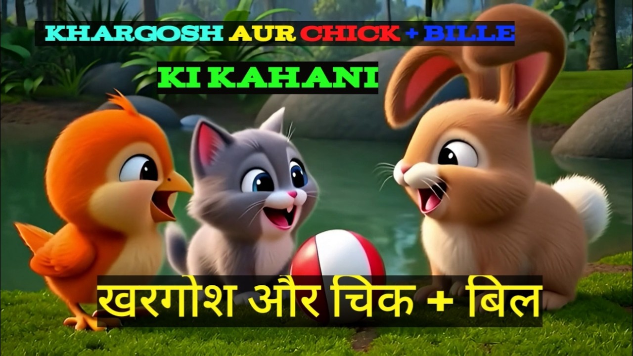 Khargosh aur Chick 🐥Aur Billa 🐱 ki kahani Hindi Cartoon videos 