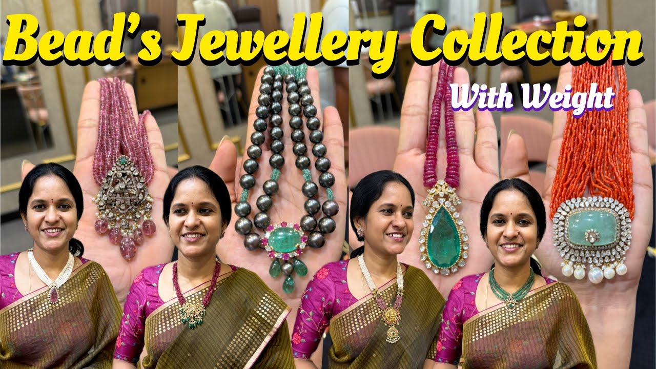 Stunning Lightweight Gold Beads Mala’s with Diamonds & Rosecut Polki Pendants | Exclusive Collection