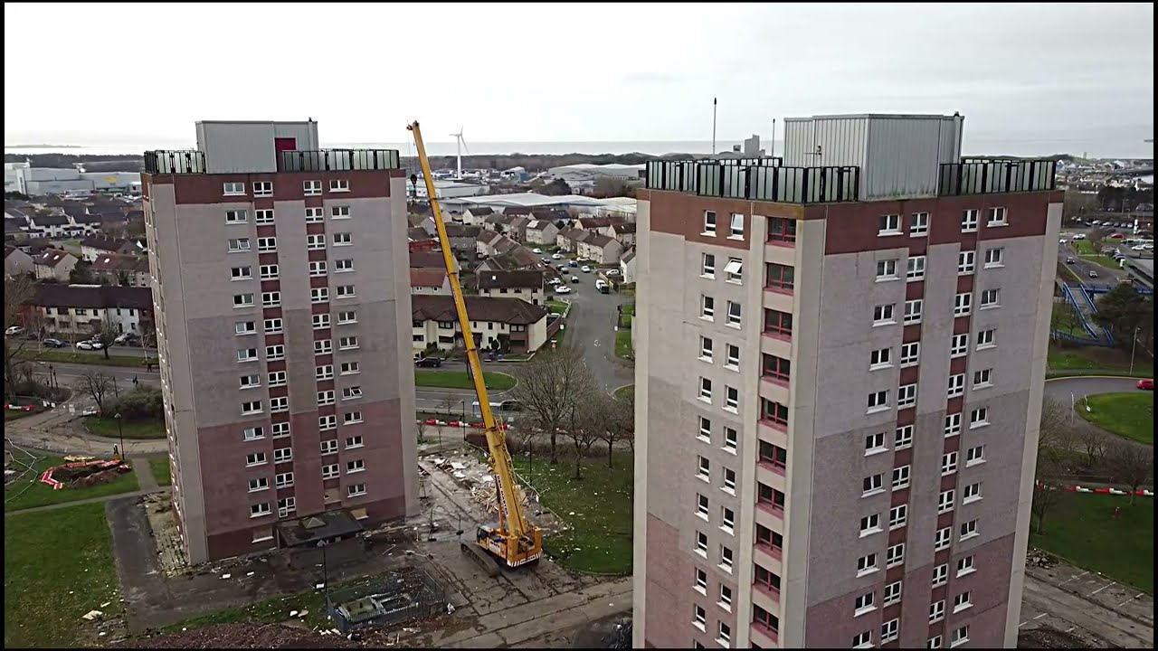preparation for the demolition of the high rise flats in irvine feb 2023