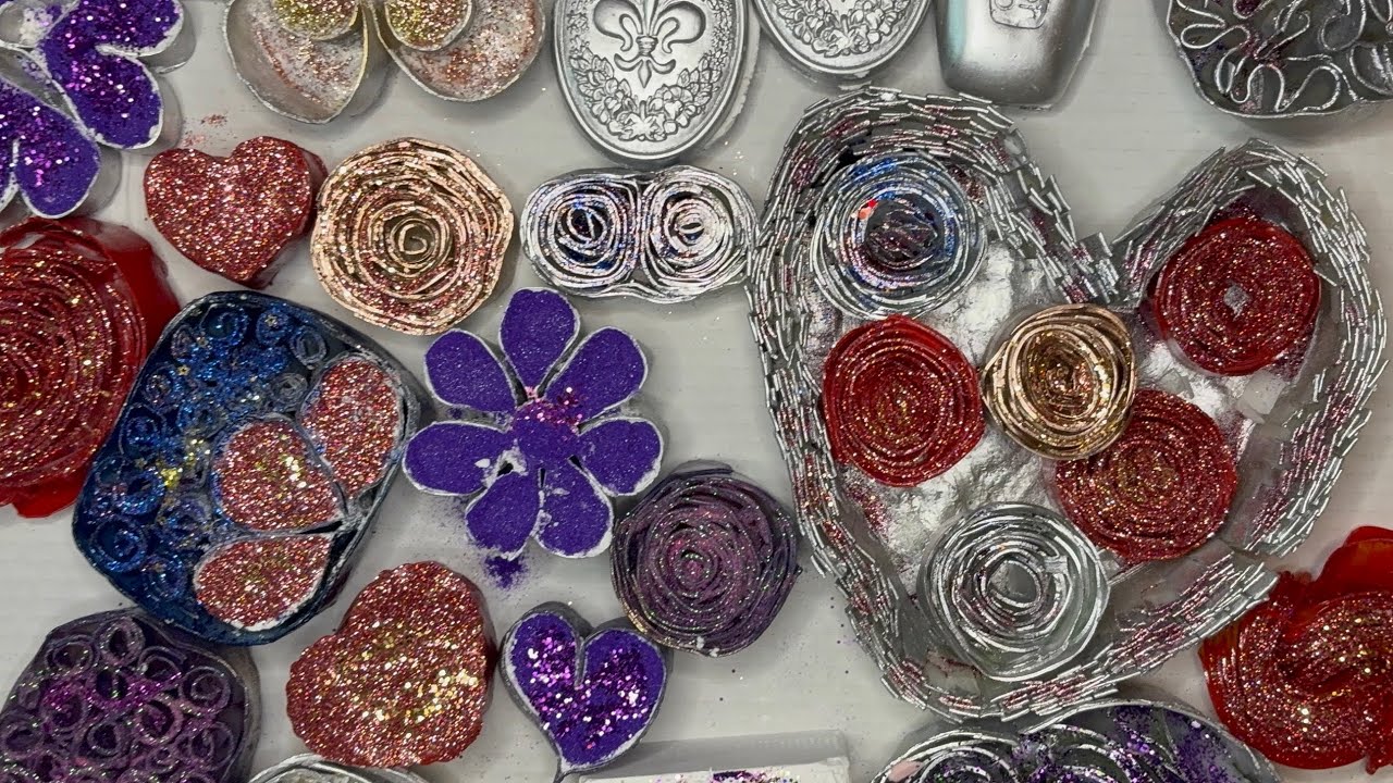 ✨ Satisfying Soap ASMR with Glitter Hearts & Flowers 🧼💖
