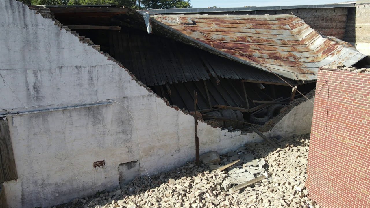 Commercial building collapse in Spring Hope, NC