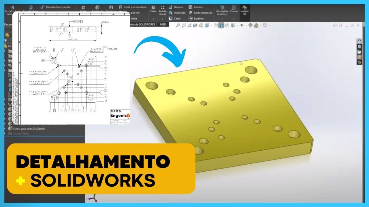 Dimensão Ordenada no Solidworks - Detalhamento