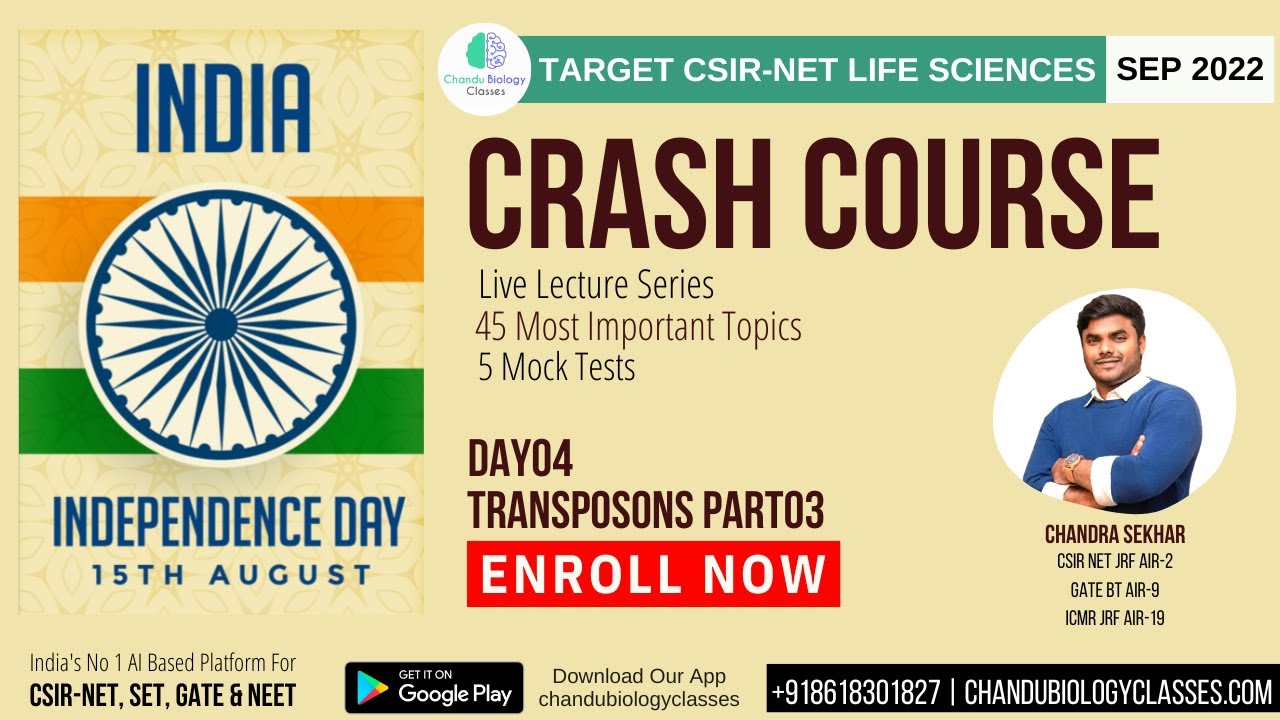 Part-03 | TRANSPOSONS | Crash Course Biology | Cell cycle control | CSIR-NET LIFE SCIENCES | Biology