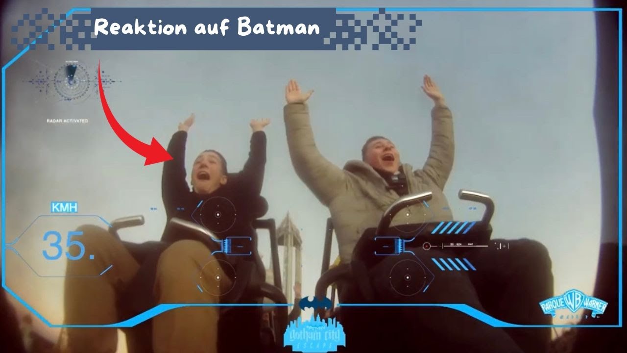 Batman Gotham City Escape Front Row Reaktion | Parque Warner Madrid