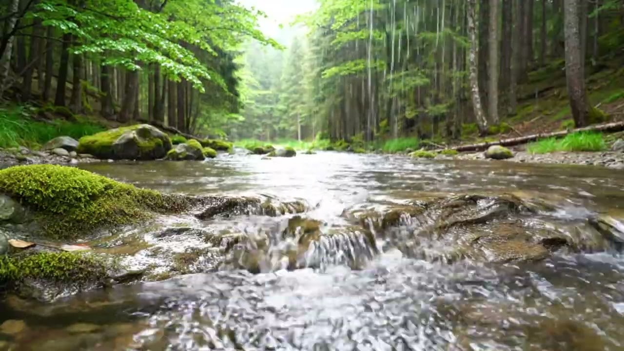 Rain on Emerald Forest River 🌧️ Deep Sleep Sounds (No Thunder)