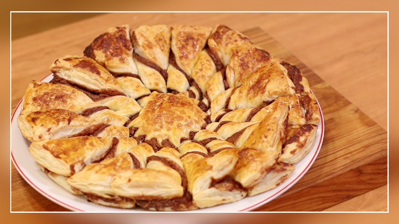 FLOR de HOJALDRE y NUTELLA | Estrella Hojaldre Fácil y Rápida