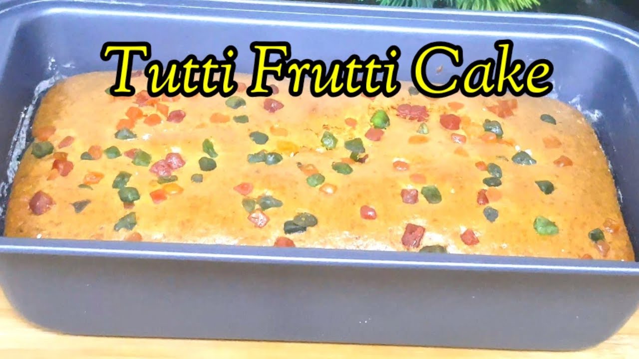 Eggless Tutti Frutti Cake|Soft Sponge Cake Without Oven,Condensed Milk,Curd,Cream,Butter Butterpaper