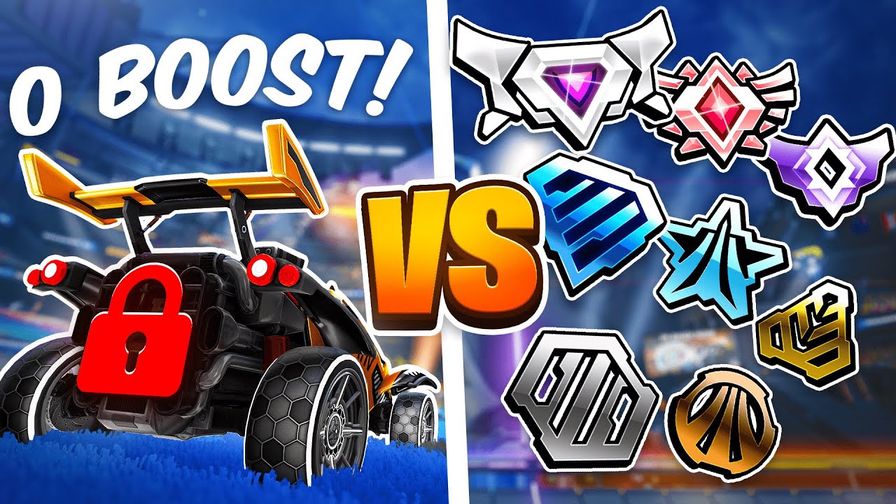 SSL ZONDER BOOST vs ELKE RANK in Rocket League (LASTIG) 😱