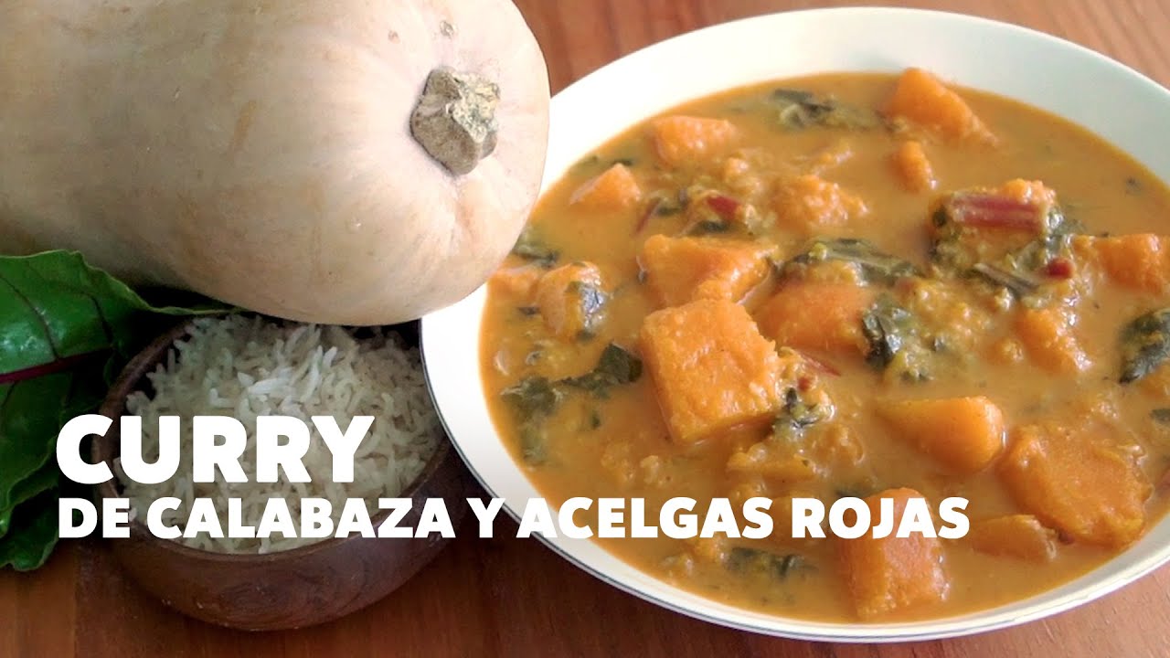 Curry de Calabaza y Acelgas Rojas | Receta Fácil, Saludable y Vegana 🌱