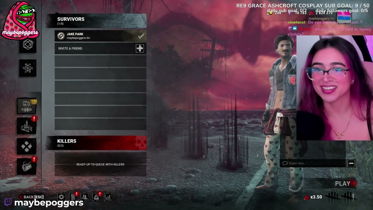 ⭐ 2V8 DBD OPEN LOBSTERS! SO MANY UPDATES!! ⭐ | !join !queue !addme !exitlag !discord !socials #D