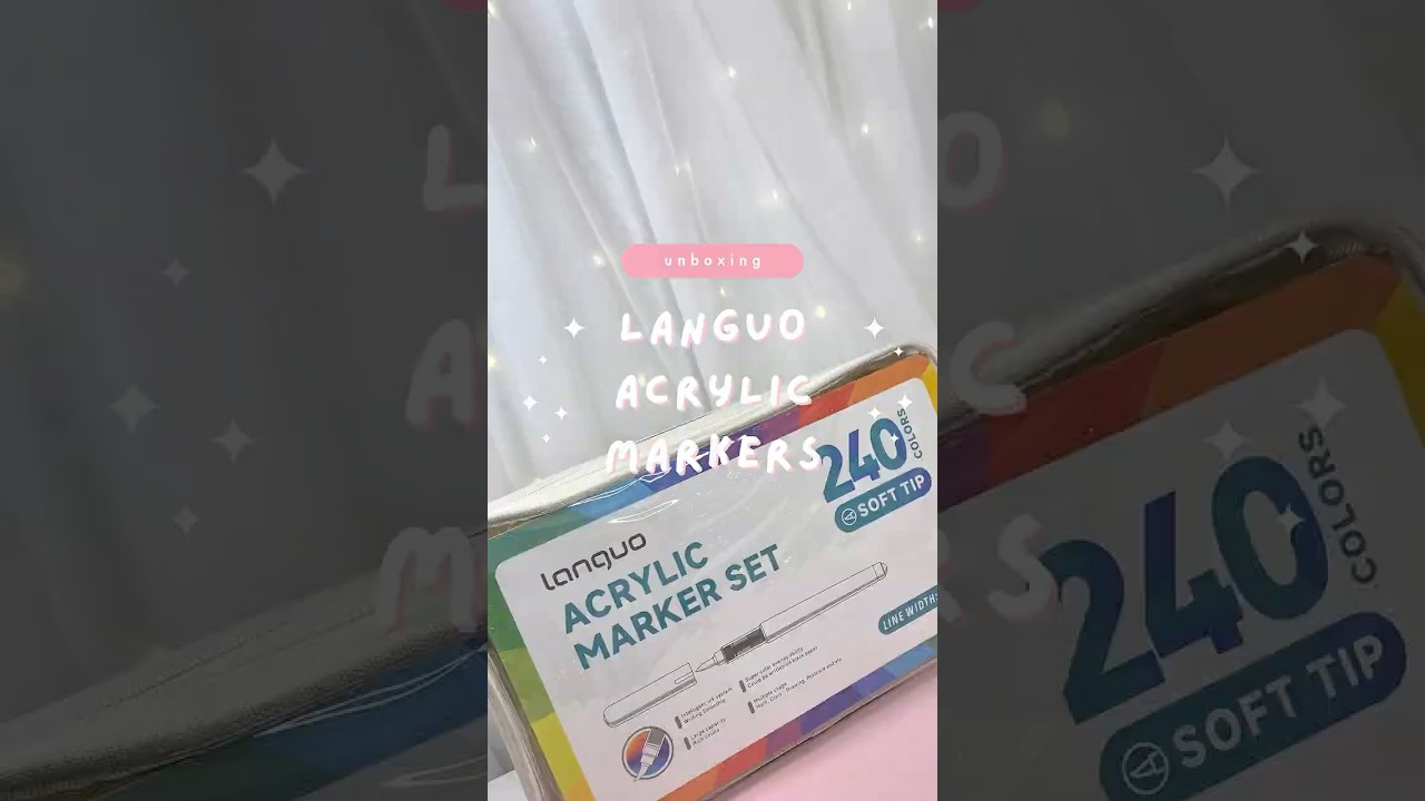 ASMR Unboxing Languo 240 Acrylic Marker Set ✨ Soft Sounds & Light Music