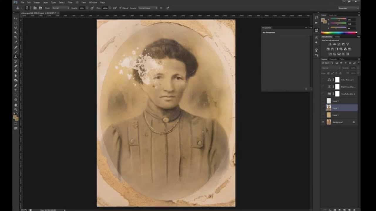 Retu&scaron; starej fotografie (zr&yacute;chlene)/Old damaged photo restoration (fast)