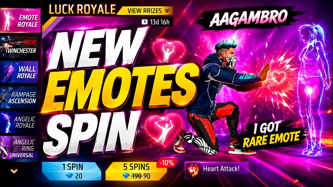 New EMOTE ROYALE Spinning 🥳 in Telugu ||AAGAM BRO || FREE FIRE MAX || TELUGU 