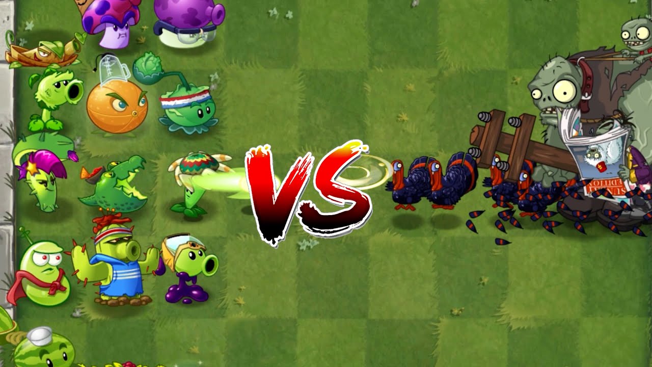 PvZ 2 - Random Team plant Vs Turkey & Gagantuar Zombies - Which side will win ?#pvzgameplay #zombie