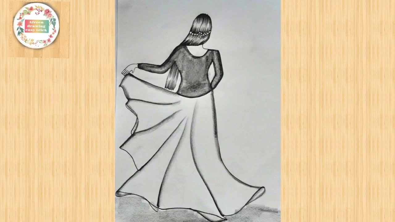very easy girl drawing step by step/girl drawing/ pencil drawinggirl drawing for beginners