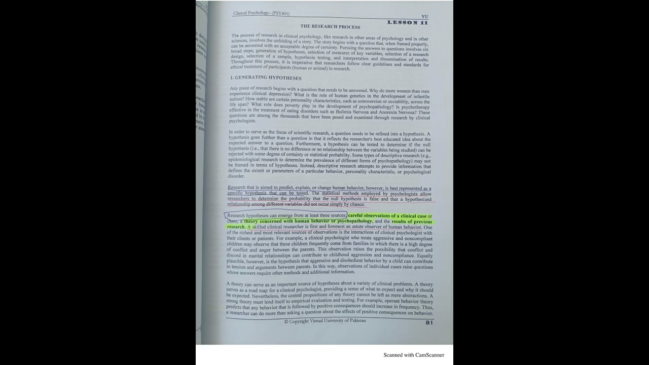 Psy401  highlighted handouts