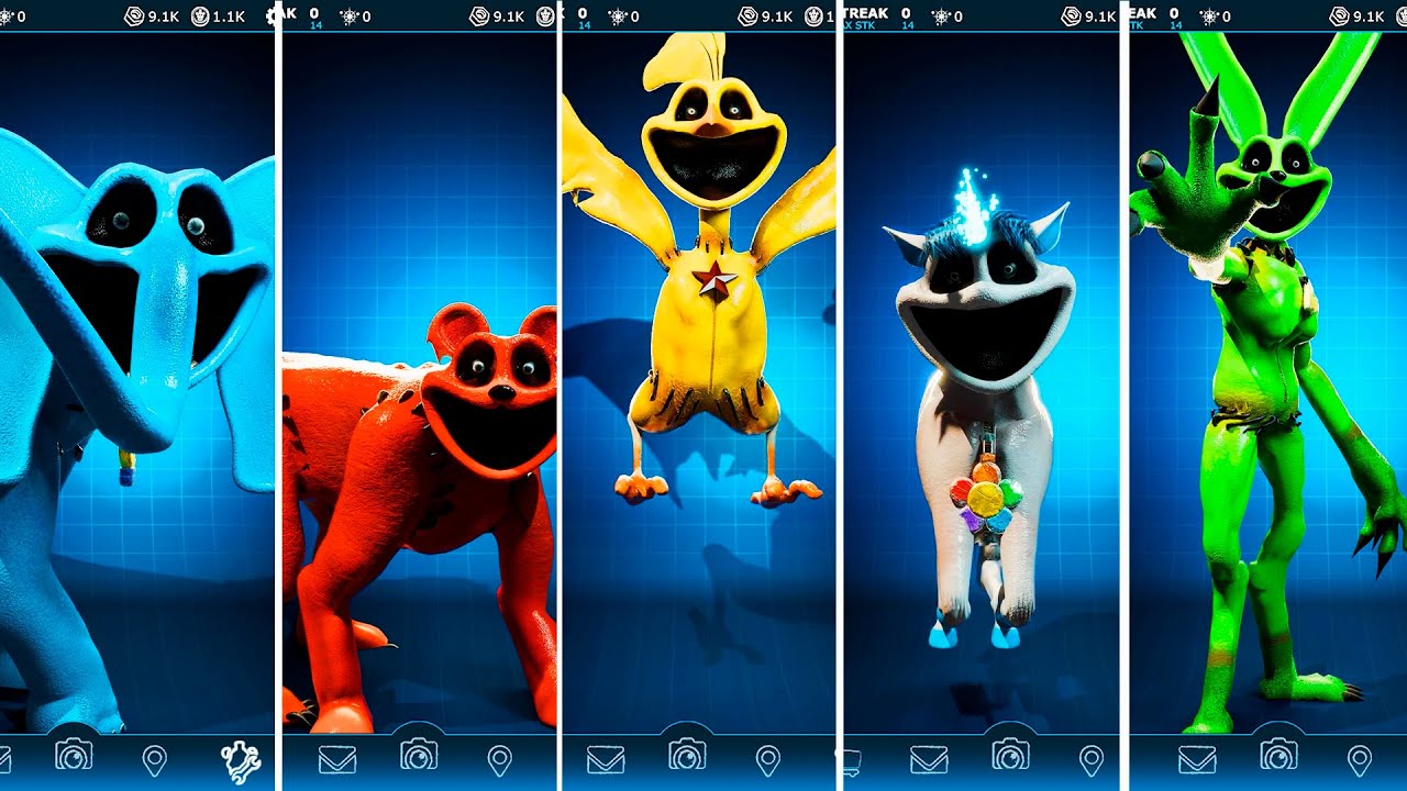 Big Monsters Smiling Critters Poppy Playtime Chapter 3 Characters FNAF AR Workshop Animations