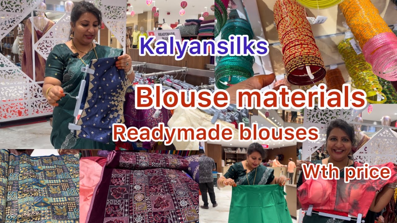 Kalyansilks blouse materials,readymade blouses collections wth price