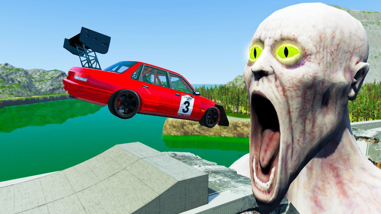 Cars vs Shy Guy SCP-096 - The Don't Look Challenge! - BeamNG Crashes