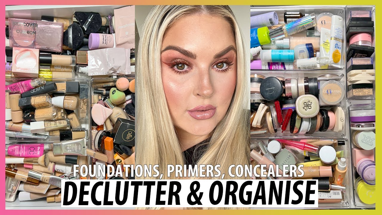 Declutter 🗑️ GETTING RID OF HALF MY MAKEUP! 😱 foundations, concealers & powder
