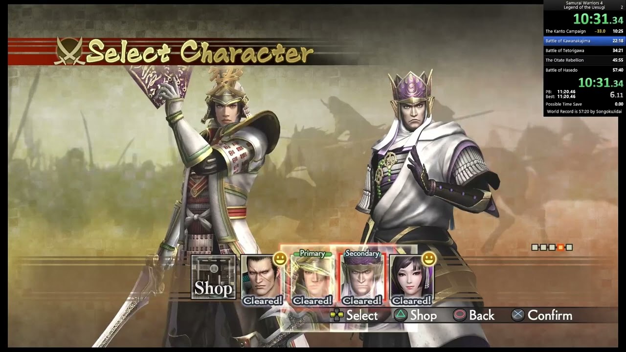 [Samurai Warriors 4 | Speedrun] Legend of Useugi; Hard 