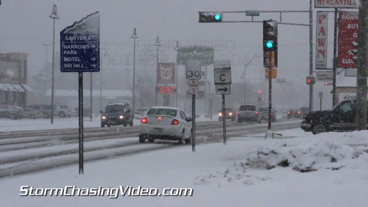 12/21/2014 Rice Lake, WI Heavy Snow B-roll