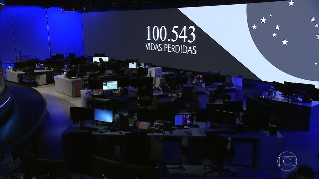 Jornal Nacional: Escalada e Editorial sobre os 100 mil mortos pela Covid-19