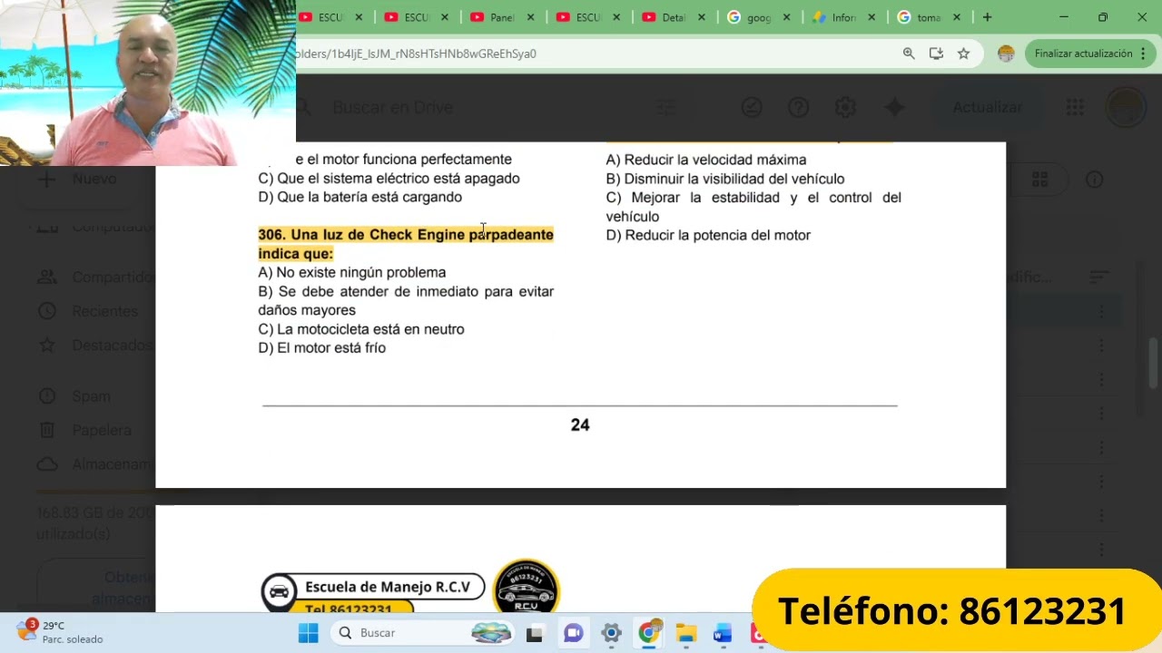Cuestionario Nuevo manual del conductor  de Moto  Marzo 2026