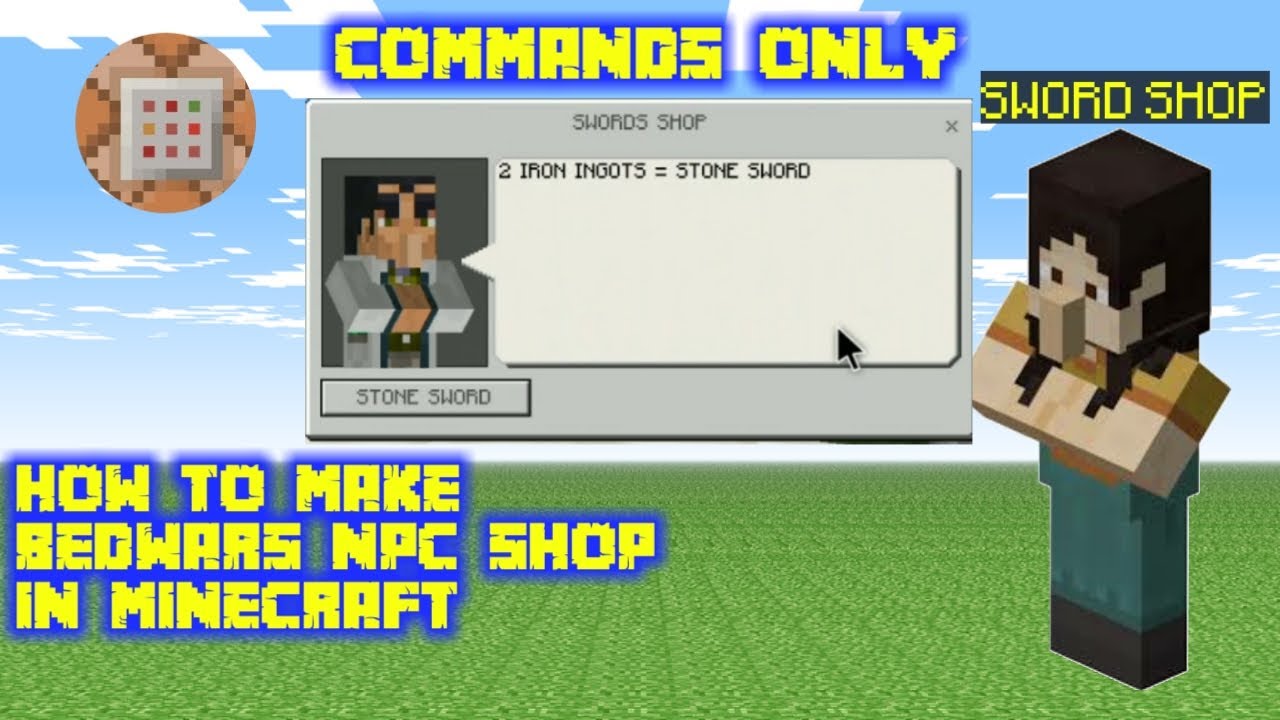 how to make bedwars npc shop in minecraft
