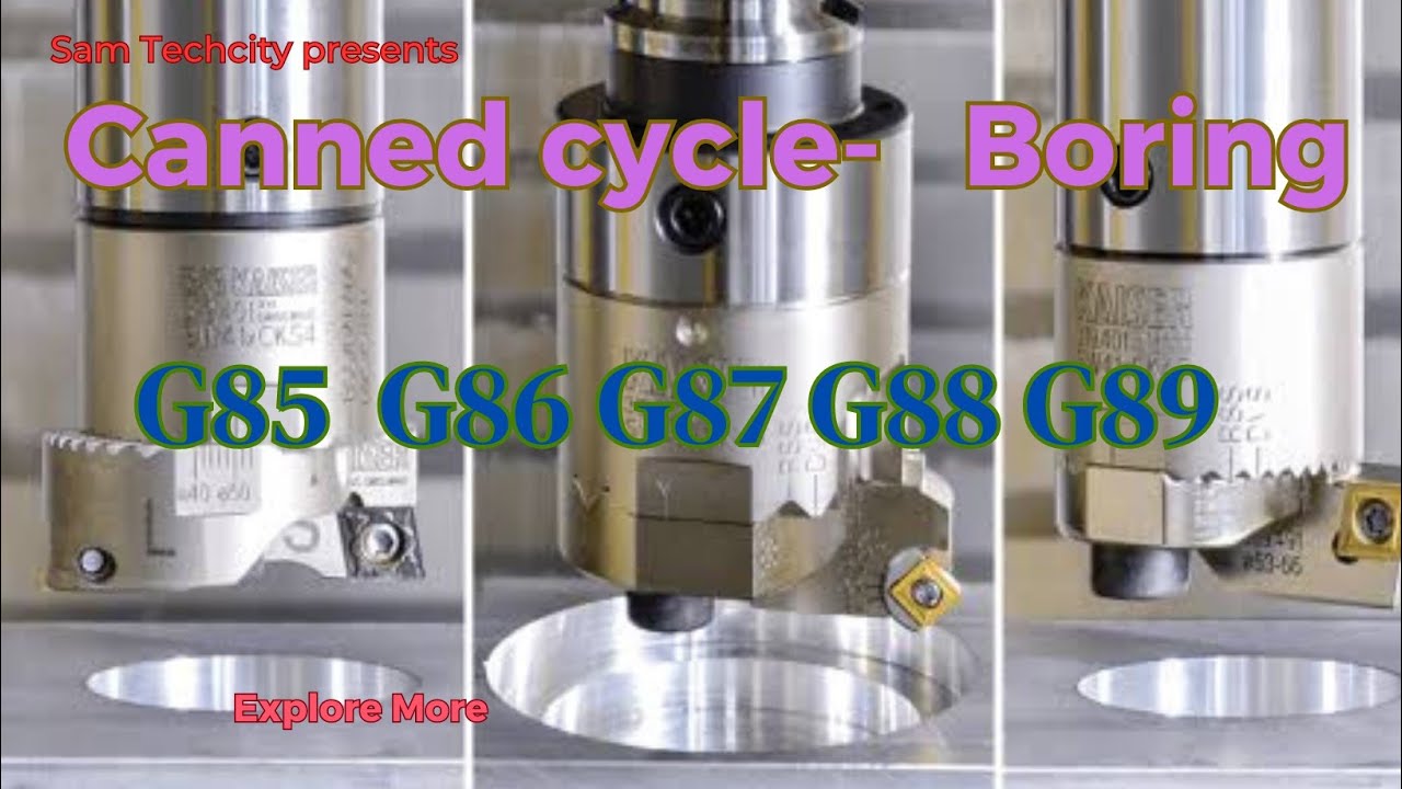 L-12 Canned Boring cycle  G85 G86 G87 G88 G89 in vmc programming! G code