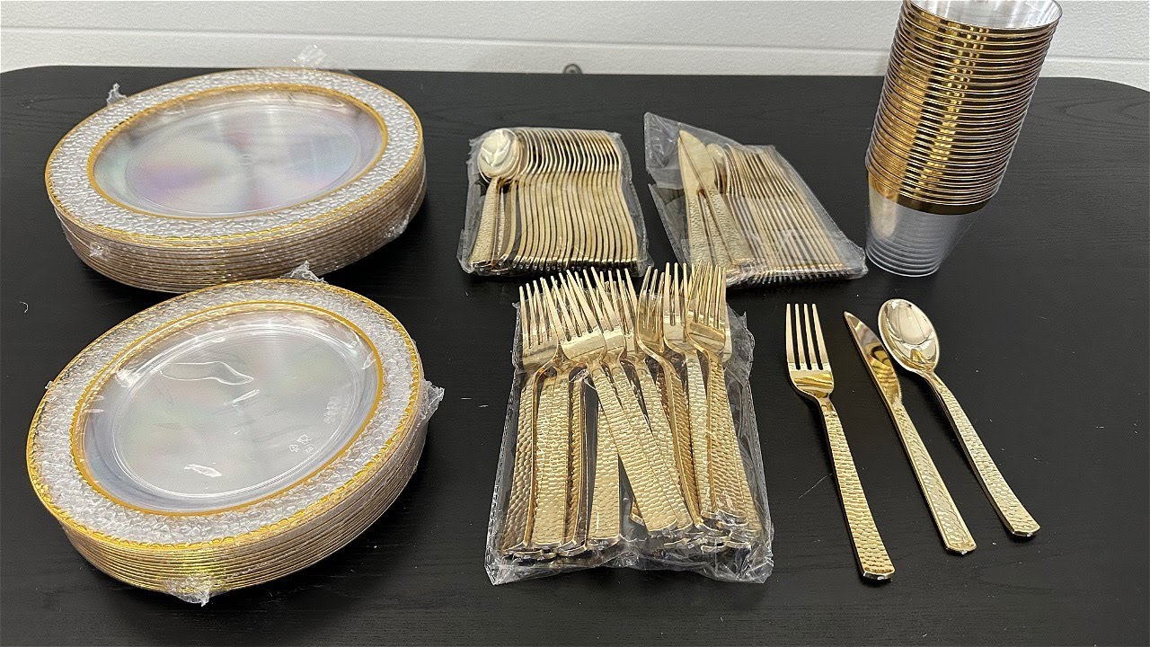 Premium Heavy Duty Disposable Dinnerware - 150 Piece Set