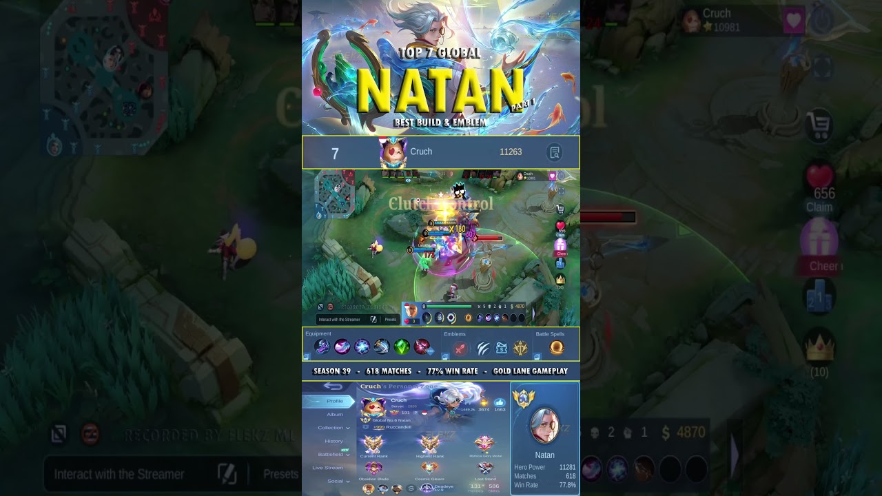 NATAN + ESTES COMBO = UNSTOPABBLE - Top 7 Global Natan Best Build and Emblem in Season 39