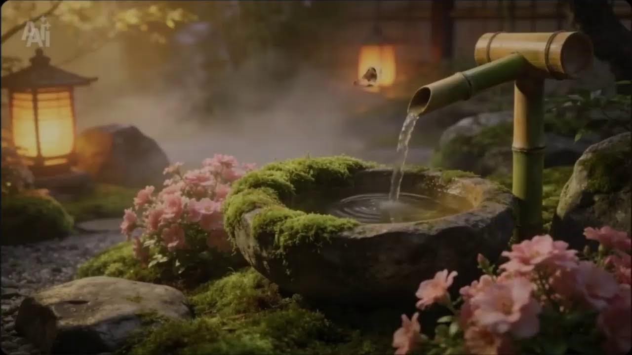 “Peaceful Japanese Garden • Water Flow & Butterflies • Relaxing Nature Ambience 4K