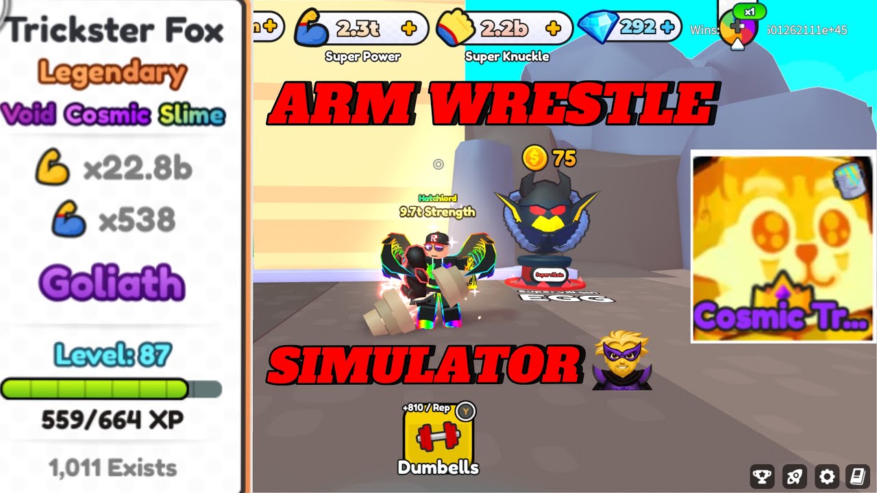 Я открыл 50 000 яиц в событии «Супергерой» в Roblox Arm Wrestle Simulator!