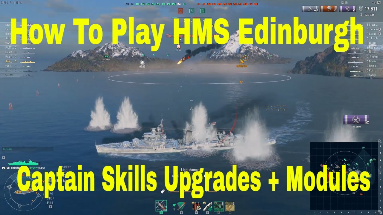 How to Play HMS Edinburgh Wows Gameplay Guide Upgrades Captain Skills