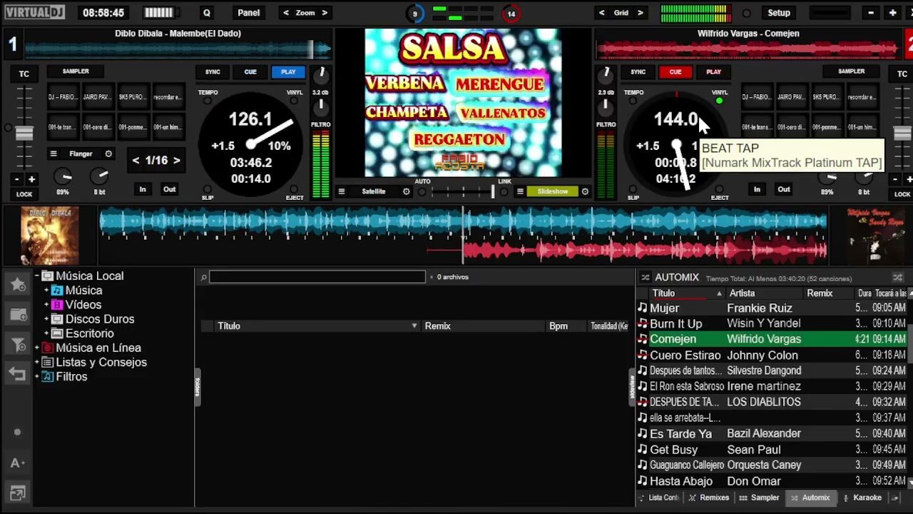 SALSA , MERENGUE, CHAMPETA, VERBENA,VALLENATO Y REGGAETON VOLUMEN 3 ( MUSICA VARIADA