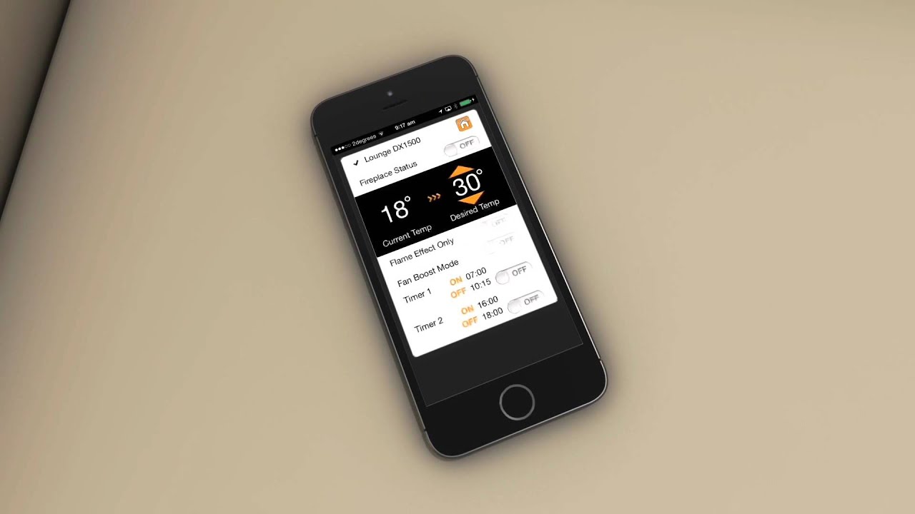 Control your fireplace with your phone - Smart Heat Technology