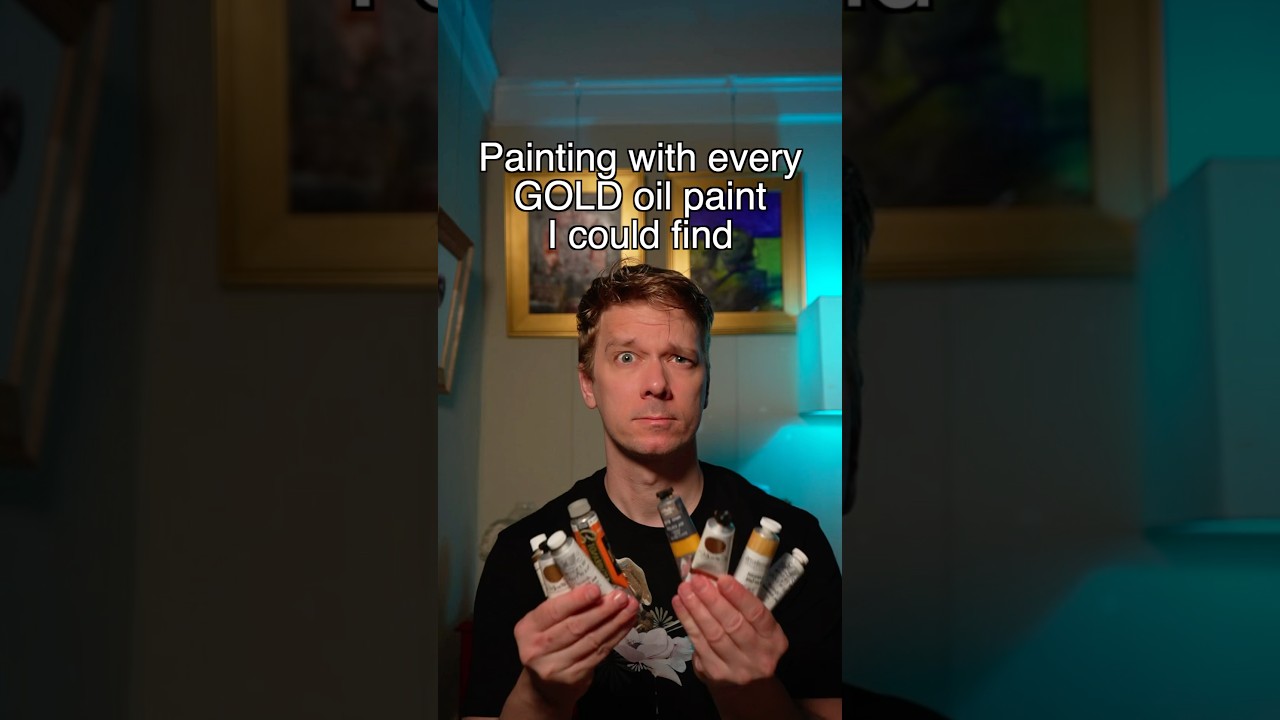 Painting with only gold oil paints #art #painting #artchallenge