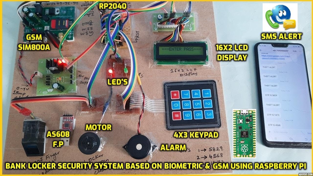 Bank Locker Security System Based on Biometric and GSM📱Using Raspberry Pi Pico