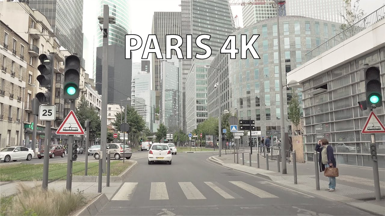 Skyscraper City - Paris 4K - Driving Downtown