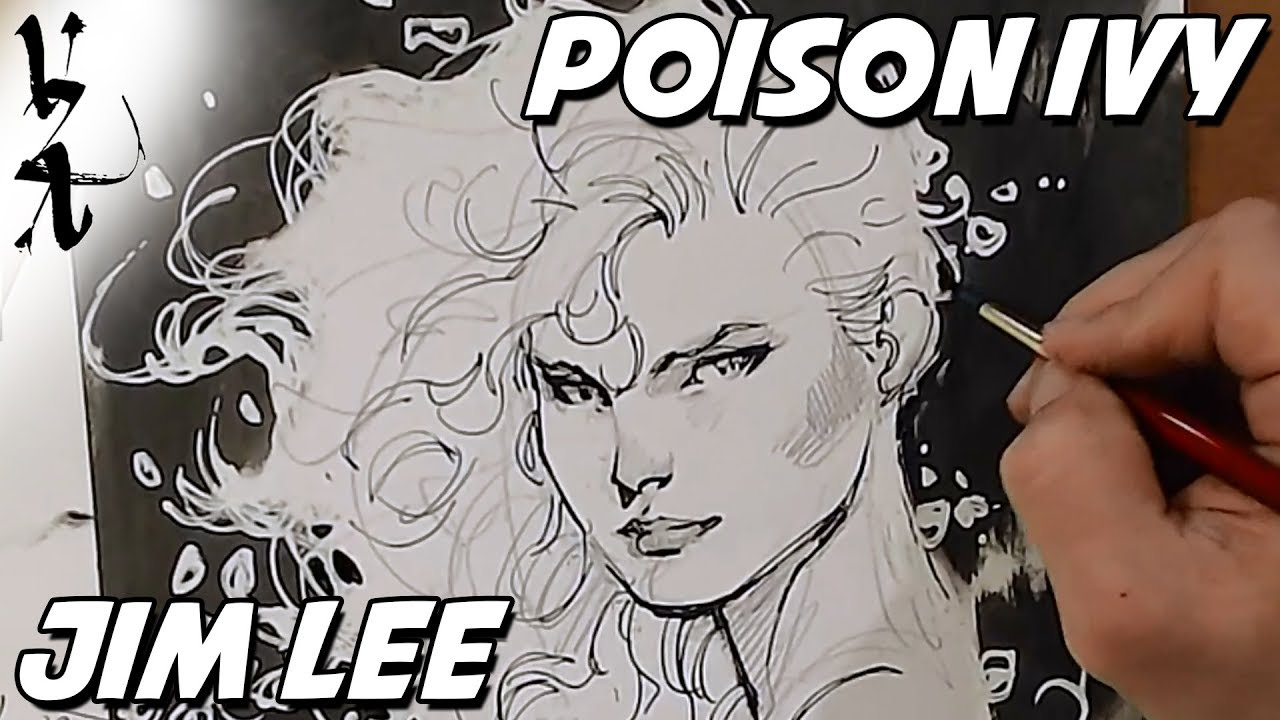 Jim Lee drawing Poison Ivy during Twitch Stream