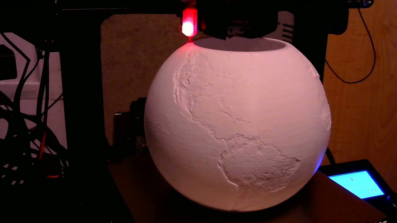 Globe Lithophane 3D Print Timelapse