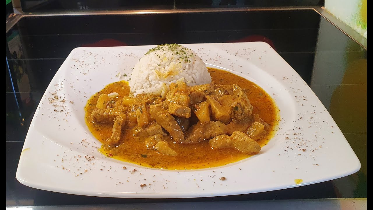 Schweinegeschnetzeltes mit Kokos Currysauce