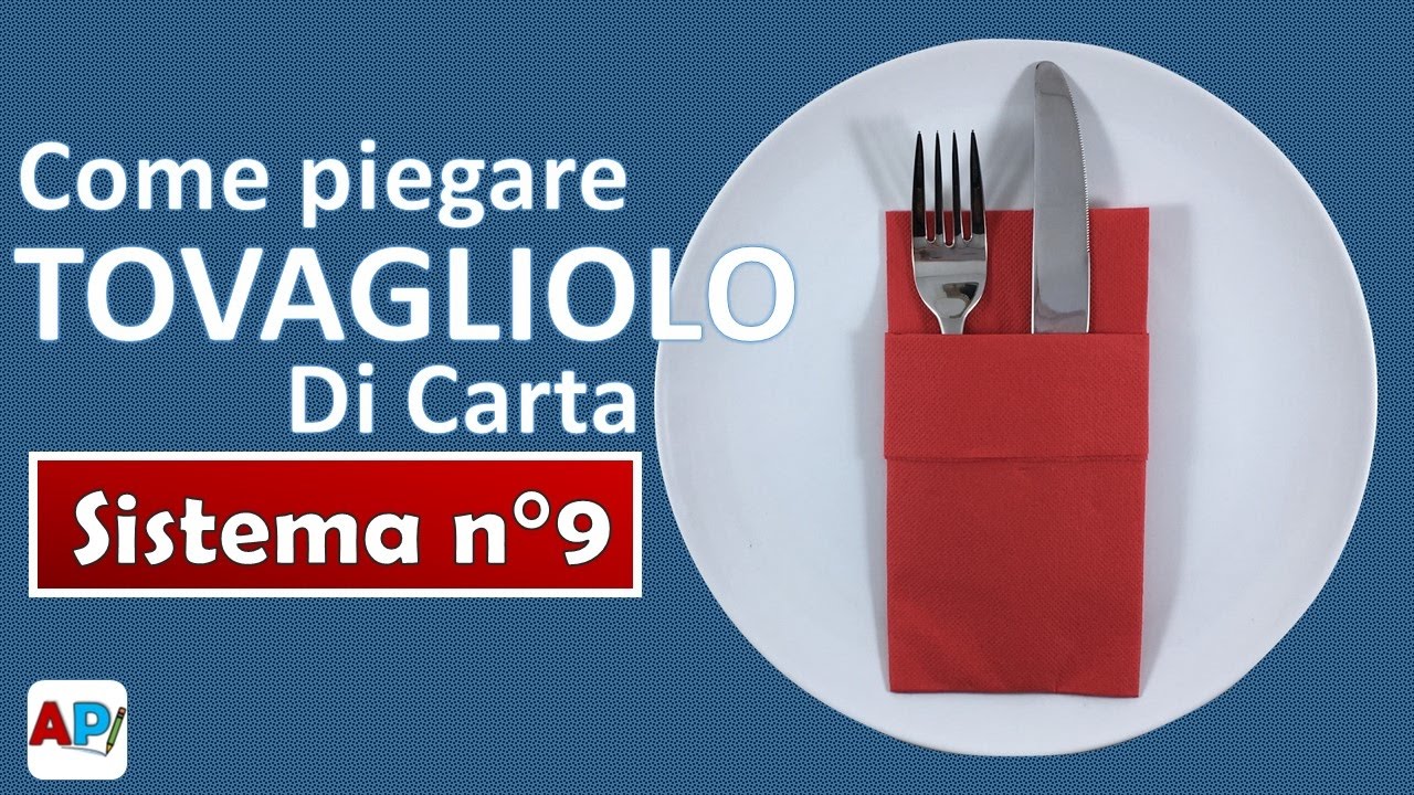 Come piegare tovagliolo di carta  tasca semplice | Tovaglioli portaposate - fai da te