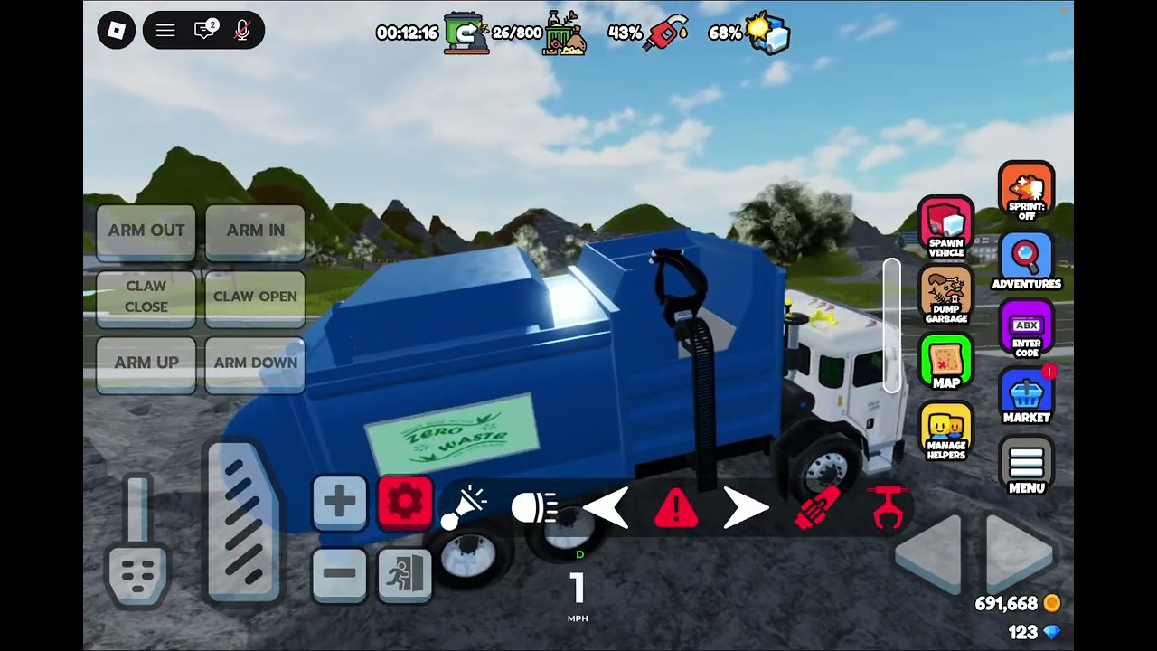 Playing ￼ collect garbage for fun ( green waste )￼￼￼ but I’m voiced ￼