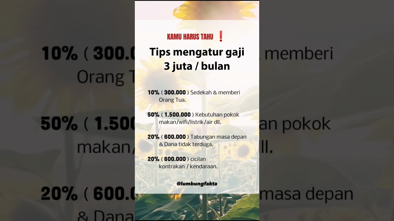 TIPS MENGATUR GAJI 3JUTA/BULAN❗❗ #fypシ #information #tips #keuangan