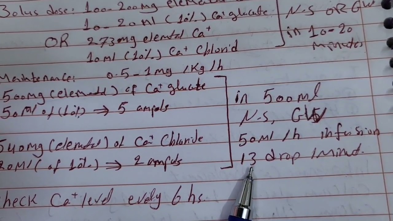 Intravenous calcium replacement د أحمد عبد الحسين الحسيناوي