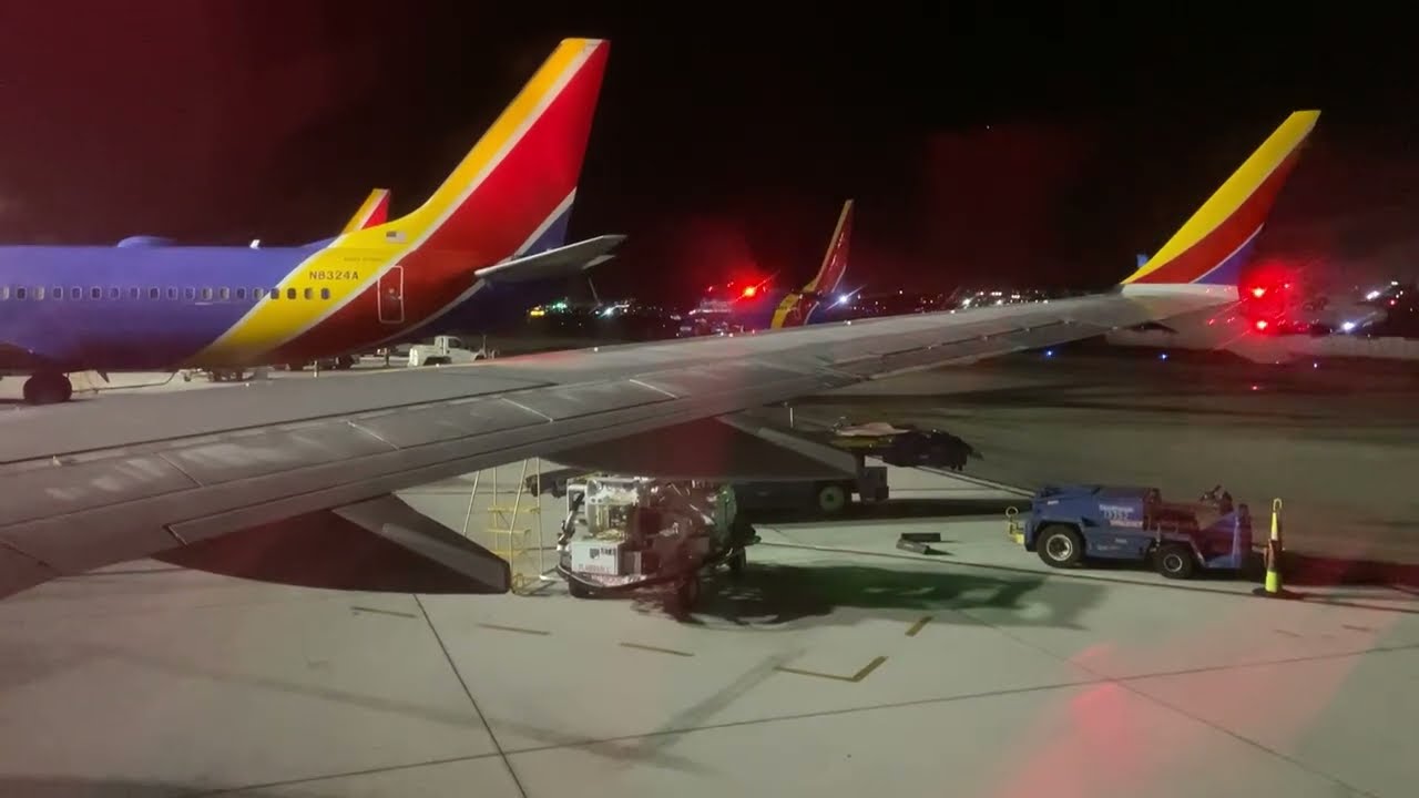 Southwest Airlines Boeing 737 MAX 8 Pushback, Taxi and Takeoff from Los Angeles (LAX)